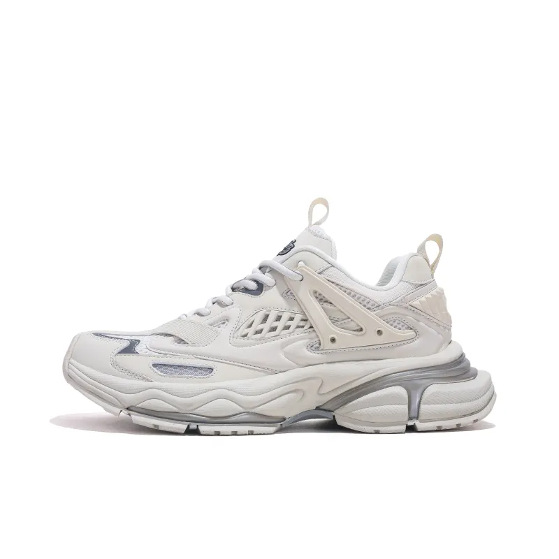 Jifffly Height Increasing, Breathable, Slip Resistant Low Top Chunky Sneakers Unisex Silver Gray-6