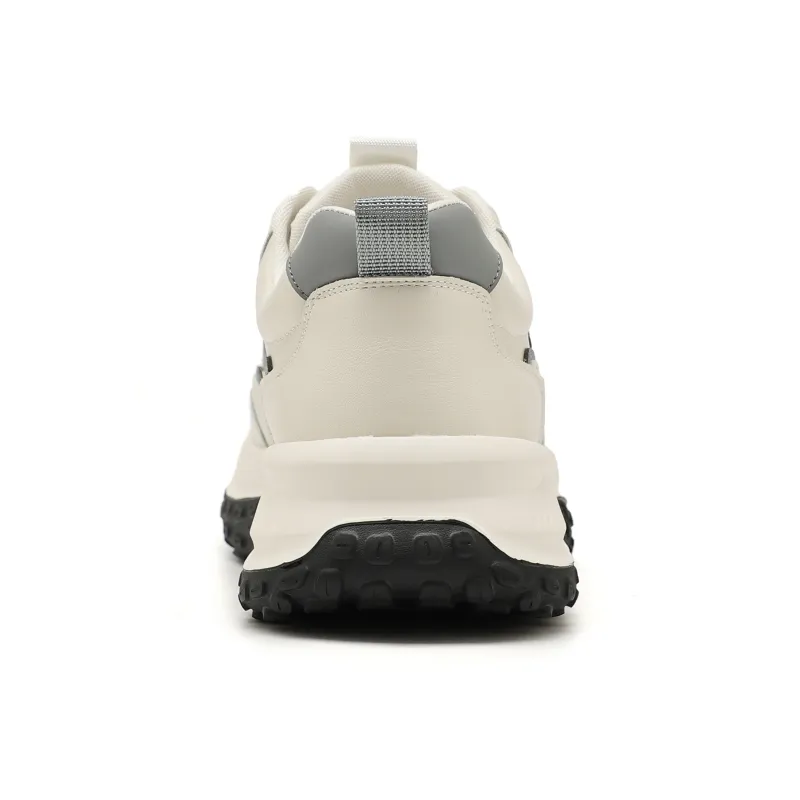 JOSINY Slip Resistant Water Resistant Wear Resistant Support Height Increasing Low Top Chunky Sneakers Men's-4