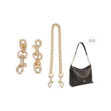 (straight gold) pig nose 7cm [two] + dog buckle decorative chain 45cm