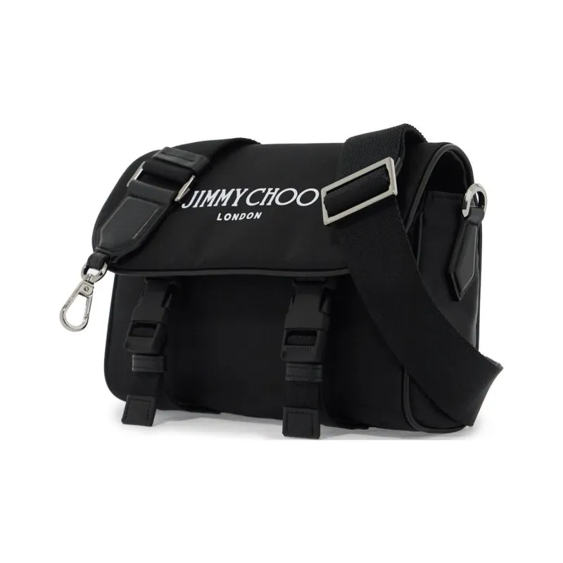 Jimmy Choo Nylon Messenger Bag, Shoulder Bag, Crossbody Bag Men's Black-1