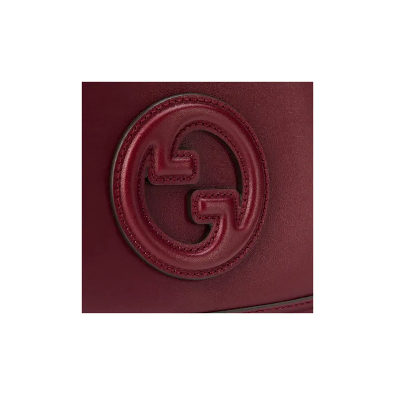 GUCCI Blondie Leather Shoulder Bag Crossbody Bag Handbag Small Size Women's Red-6