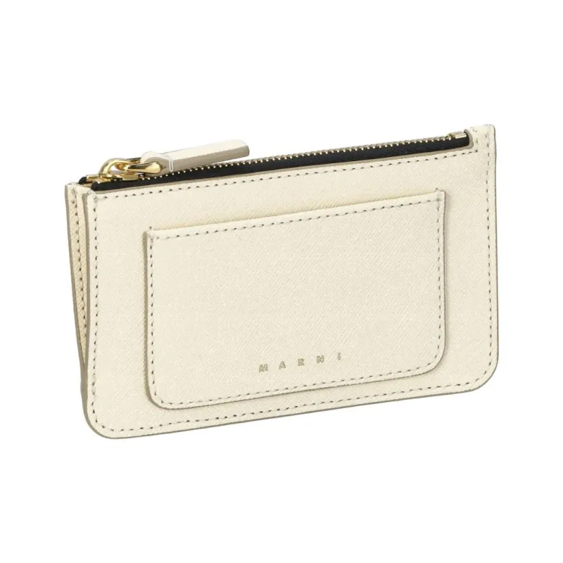 MARNI Calfskin Wallet, Card Holder Women's White-1
