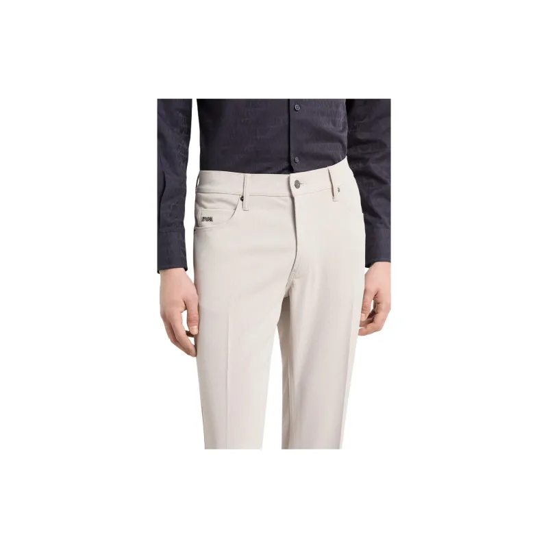 EMPORIO ARMANI Logo Plaque Ribbed Trousers-4