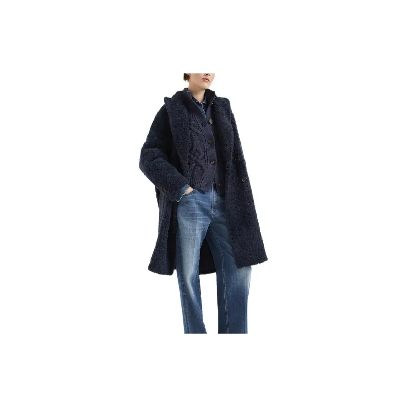 Brunello Cucinelli Embellished Frosty Effect Shearling Coat-2