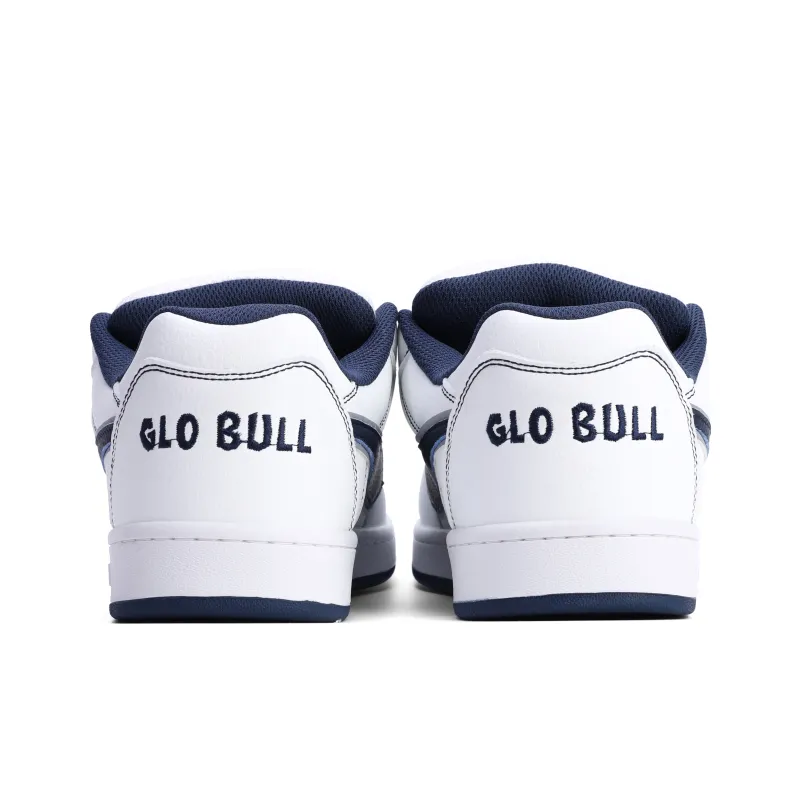 GLO BULL Skateboard Shoes Unisex Low Top White Dark Blue Thread-4