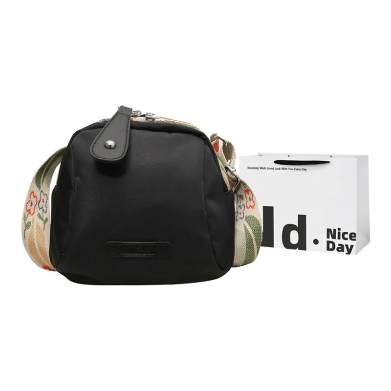 SWIMADE Oxford Dome Bag, Canvas Bag, Shoulder Bag, Crossbody Bag Regular Women's Orange/Black/Ecru-16