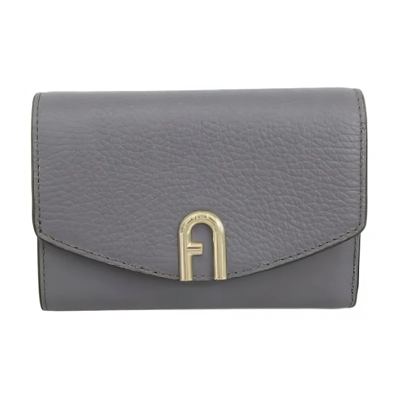 Furla Primula Leather Wallet Small Size Women's Gray-0