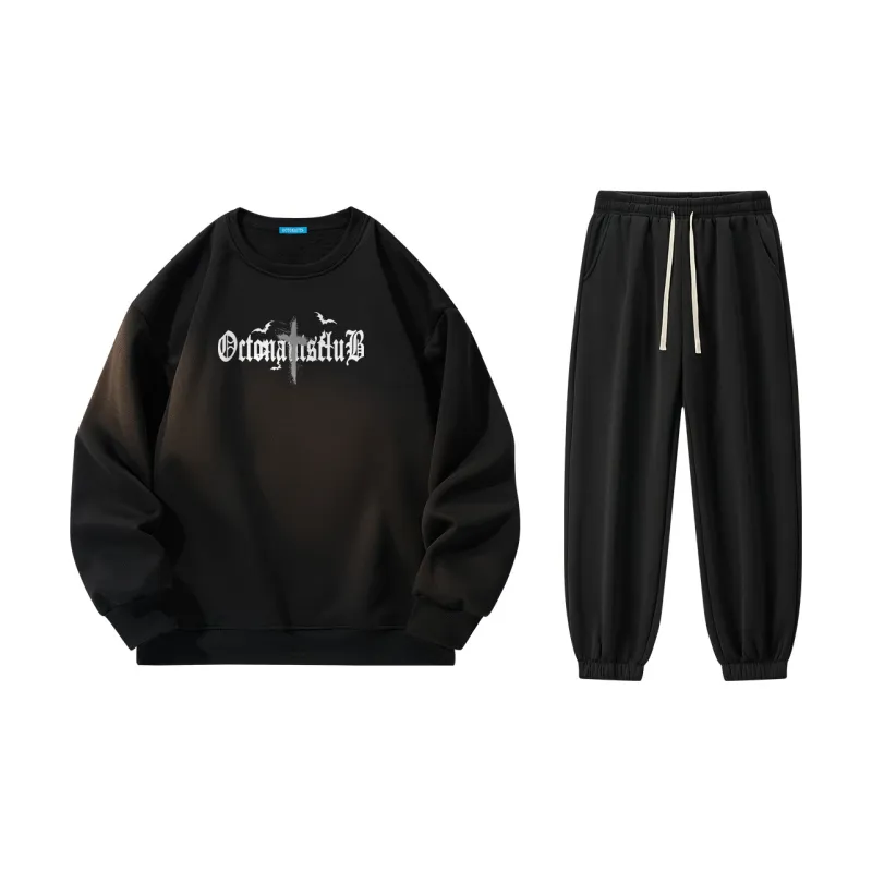 Small Columns Under The Sea Sweatshirt Set Unisex-7