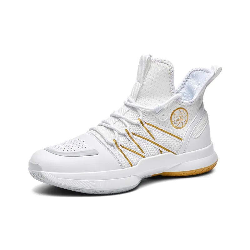 Wooden Rabbit Anti Slip Wear Resistant Mid Top Basketball Shoes Men's-1