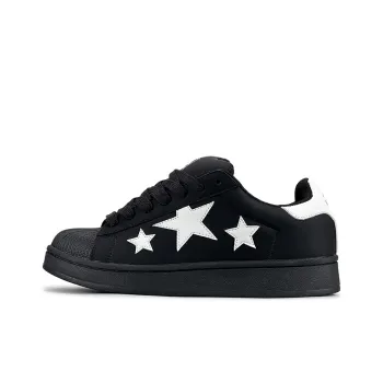 LuzaoT SUPER DRAG Shell Shoes Anti Slip Wear Resistant Low Top Skateboard Shoes Unisex Black White