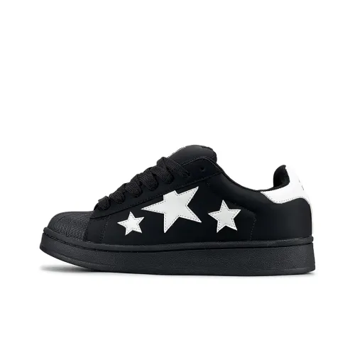 LuzaoT SUPER DRAG Shell Shoes Anti Slip Wear Resistant Low Top Skateboard Shoes Unisex Black White