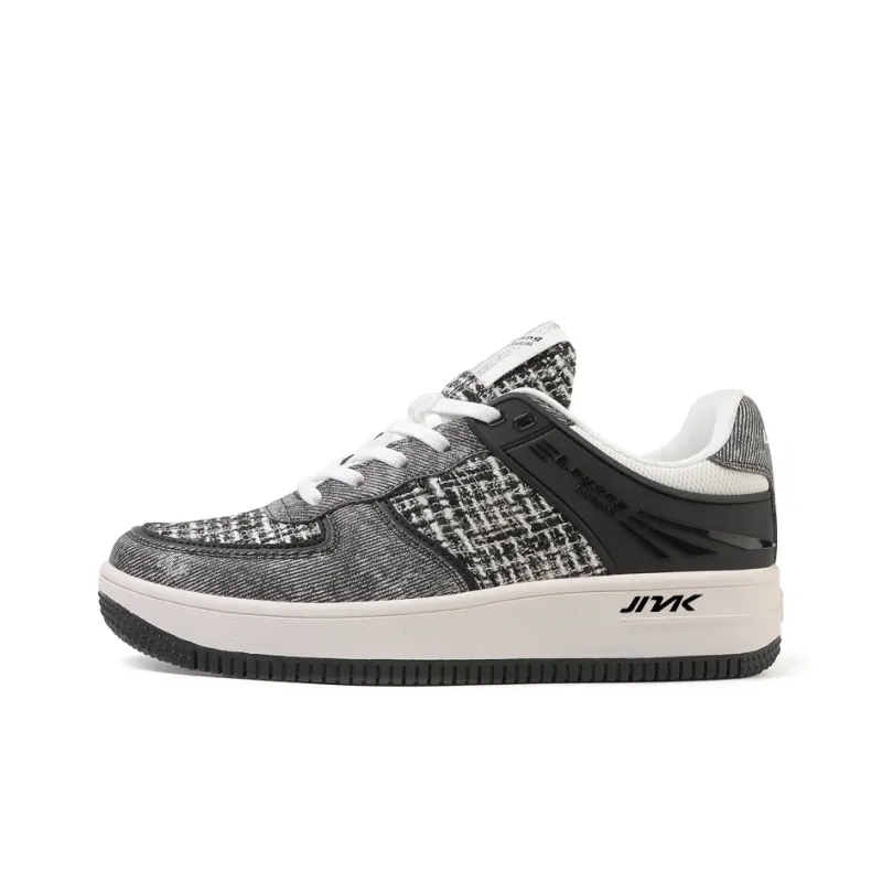 Lin Feng Shock Absorbers Low Top Skateboard Shoes Unisex Denim Gastrodia Black-0