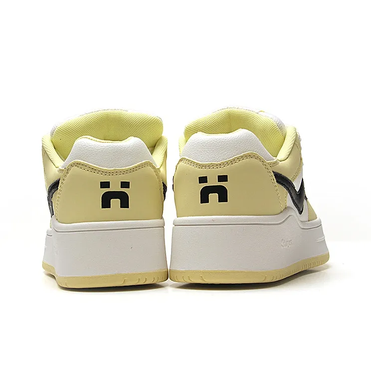 STUR YSN Wear resistant And Lightweight Low Top Skateboard Shoes Unisex White Light Yellow-5