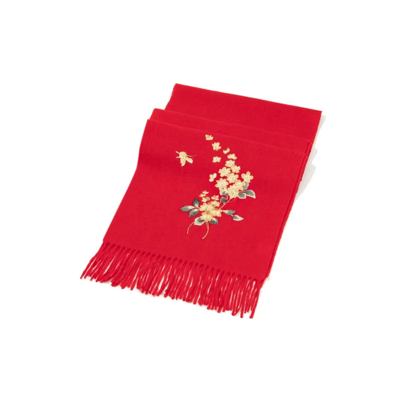 Shanghai Story 100% Sheep Wool Knit Scarves Women's Butterfly Arrives, Khaki-4