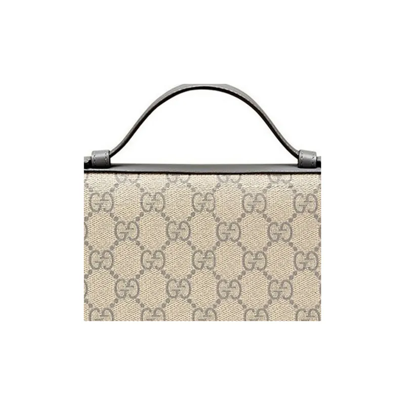 GUCCI Canvas With Leather Canvas Bag Wallet Money Clip Handbag Regular Men's Beige/Gray-2