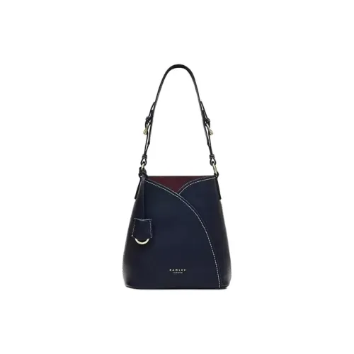 RADLEY Cow Leather Bucket Bag Handbag Shoulder Bag Medium Size Women's Blue