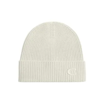 COACH Sheep Wool Beanies Unisex White