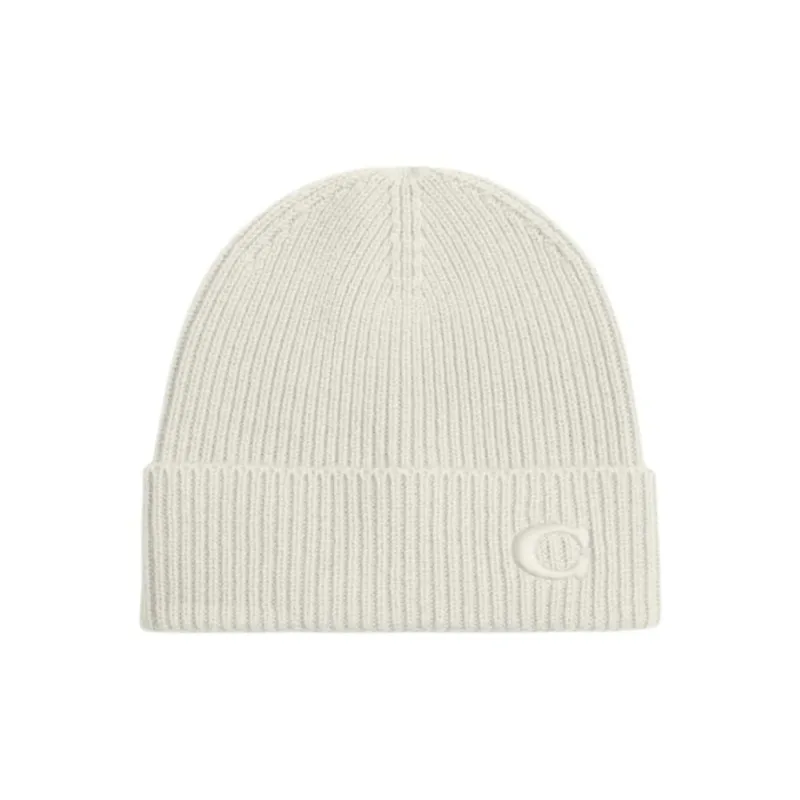 COACH Sheep Wool Beanies Unisex White-0
