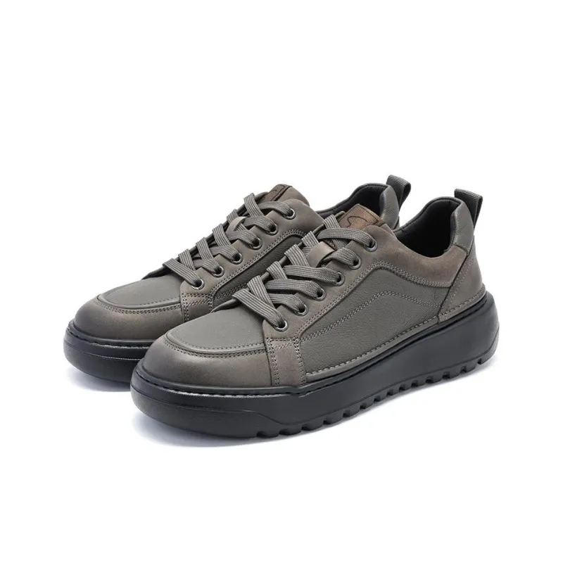 Satchi Cushioned Wear Resistant Lightweight Breathable Slip Resistant Low Top Skateboard Shoes Men's Dark Gray 4.5cm-2