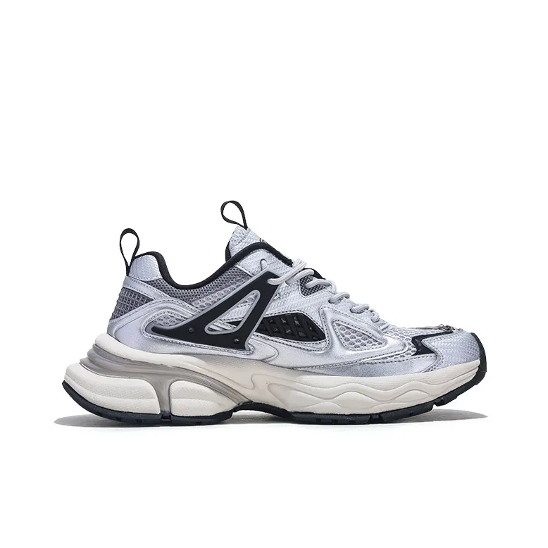 Jifffly Height Increasing, Breathable, Slip Resistant Low Top Chunky Sneakers Unisex Silver Gray-2