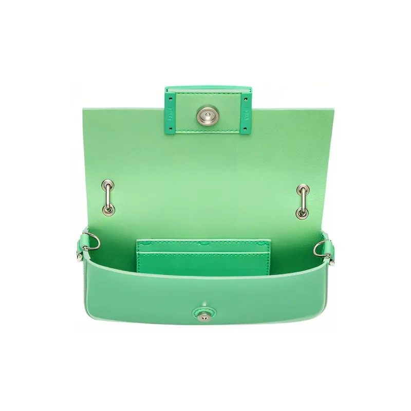 FENDI Baguette Calfskin Portable One Shoulder Crossbody Cell Phone Pouch Regular Women's Green-2