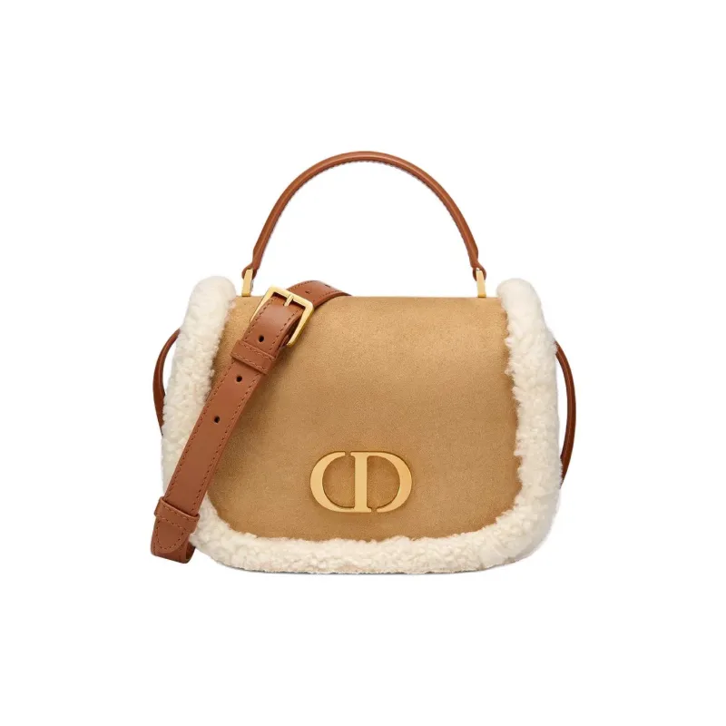 DIOR 30 Montaigne Lambskin Shoulder Bag Crossbody Bag Handbag Medium Size Women's Brown-0