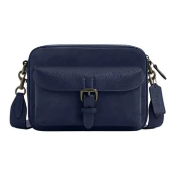 COACH Cow Leather Shoulder Bag, Crossbody Bag Small Size Men's Marine Blue
