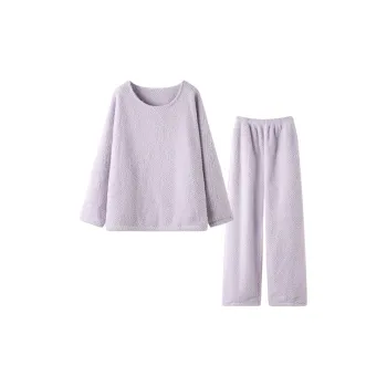 MEITENG Pajama Set Autumn And Winter Season Women's Light Purple