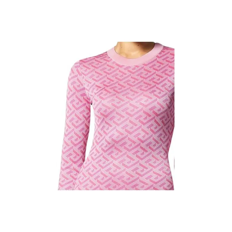 VERSACE SS23 Long Sleeved Dress Women's Pink-5