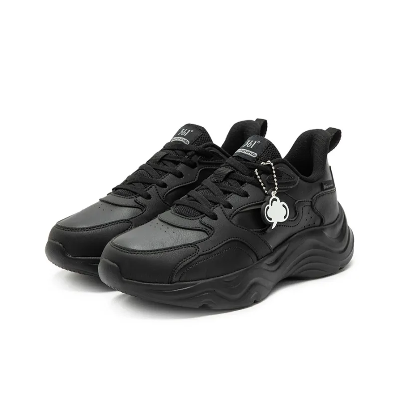 361° Linglong Series Cushioned Wear Resistant Water Resistant Low Top Casual Running Shoes Women's Obsidian Black-2