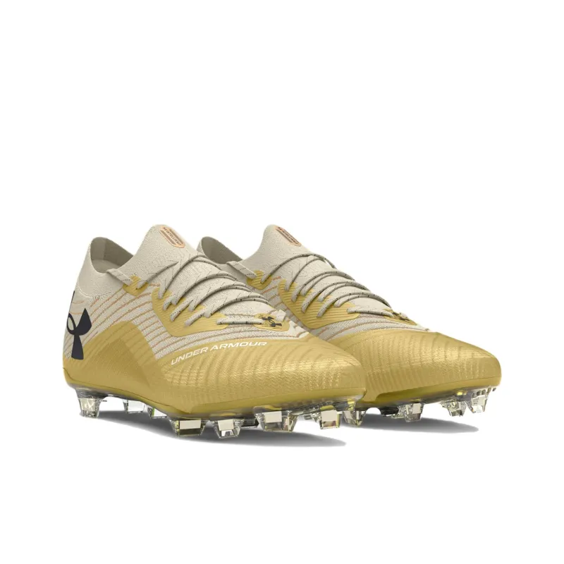 Under Armour Shadow Elite 2 FG Rubber Long Studs Anti Slip Wear Resistant Soccer Shoes Men's Yellow-2