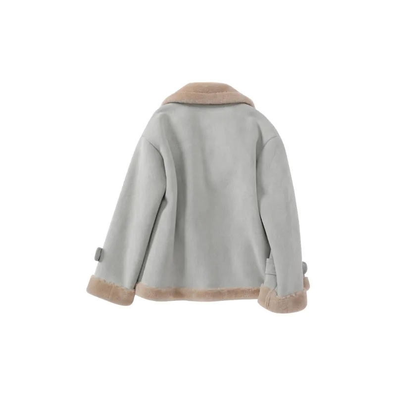 XIANGYING Velvet feel Coat Women's Blue-1