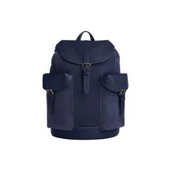COACH Fabric Backpack Regular Unisex True Marine Blue