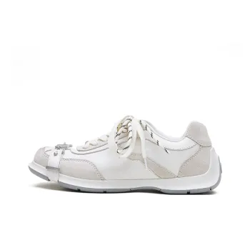 ABCICEY Wear resistant And Lightweight Low Top Casual Shoes Unisex White