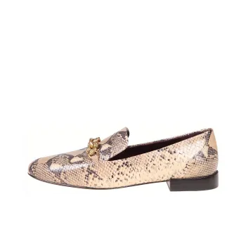 TORY BURCH Jessa Snakeskin Leather Loafers