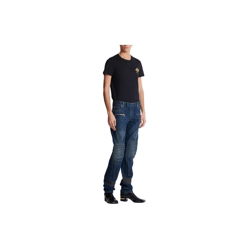 BALMAIN Denim Biker Jeans-1