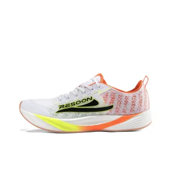 RESOON Cushioning Anti Slip And Wear Resistant Low Top Training Running Shoes Unisex White Orange