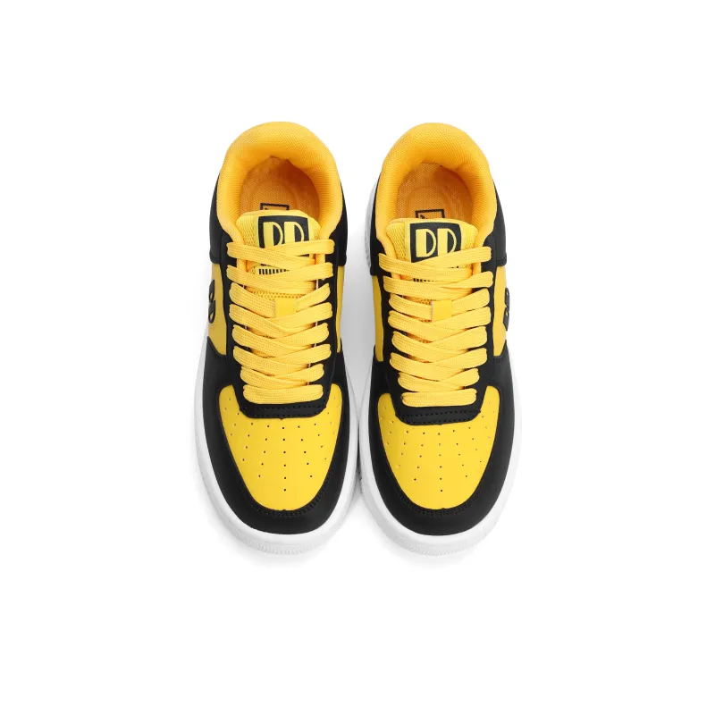 GLO BULL Skateboard Shoes Unisex Low Top Black Yellow-3