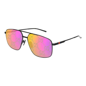 GUCCI Metal Aviator Sunglasses Men's Black