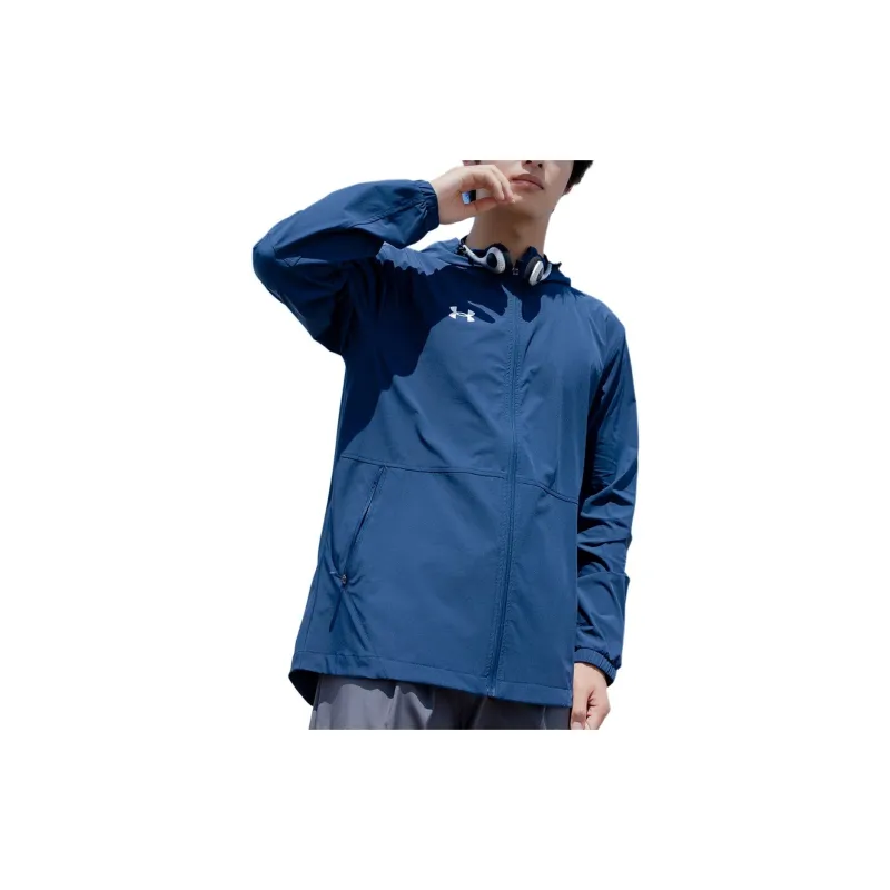 Under Armour Jackets Coats Men's Navy Blue With Free Shopping Bag-3
