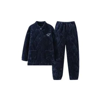 Qiao Ni Tong Pajama Set Men's Navy Blue