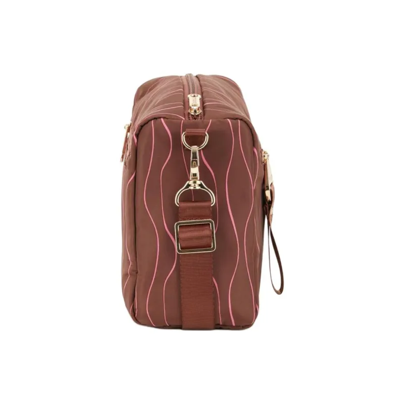 AMERICAN TOURISTER Polyester Shoulder Bag, Crossbody Bag Women's Tan & Pink-3