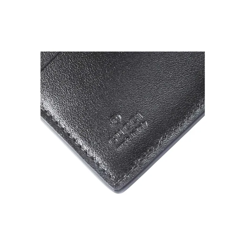 GUCCI GG Embossed Leather Wallet Unisex Black-5