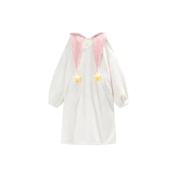 GUKOO Nightgown Women's Milk White