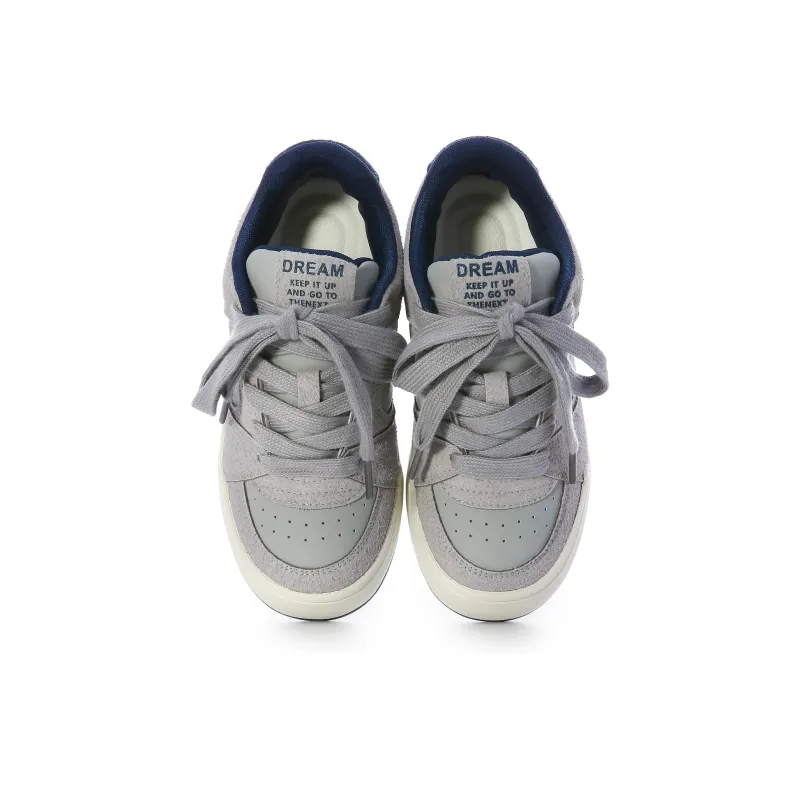 Lovely You Durable Lightweight And Breathable Low Top Skateboard Shoes Women's Gray Blue-2