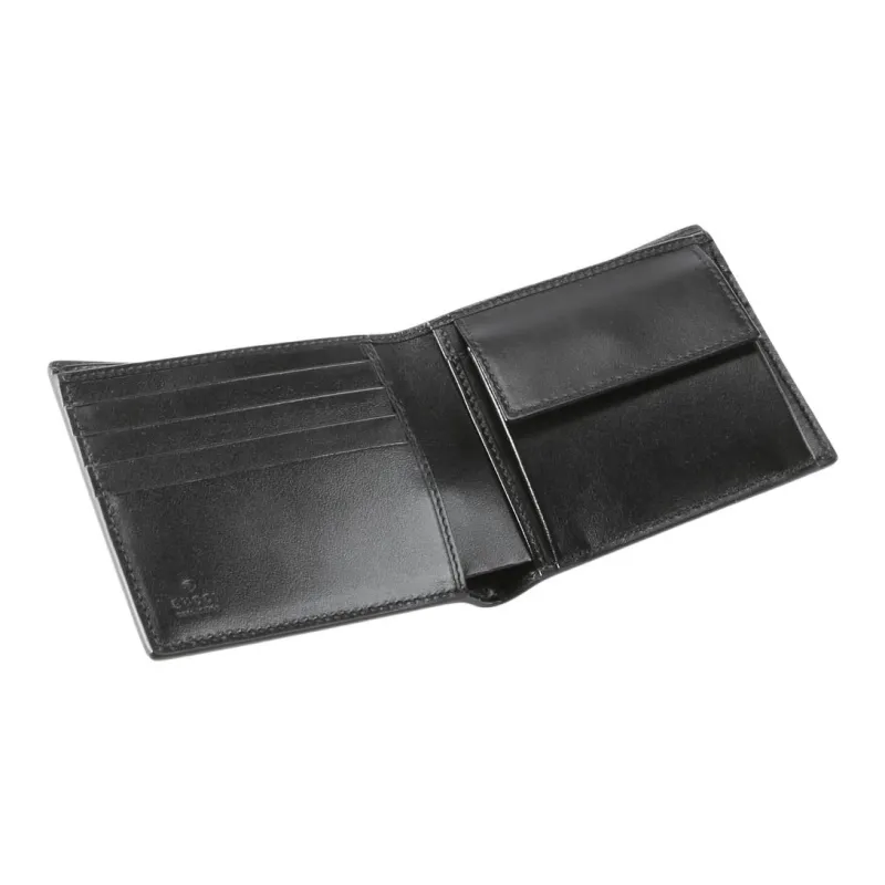 GUCCI GG Embossed Leather Wallet Unisex Black-2