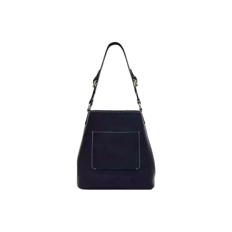 RADLEY Cow Leather Bucket Bag Handbag Shoulder Bag Large Size Women's Blue-1