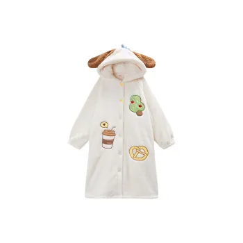 GUKOO Pajama Robe Women's Cow Ivory