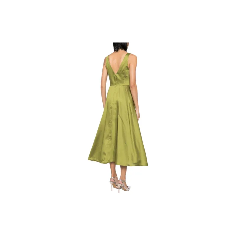 Marchesa Notte Floral Mikado Midi Dress-3