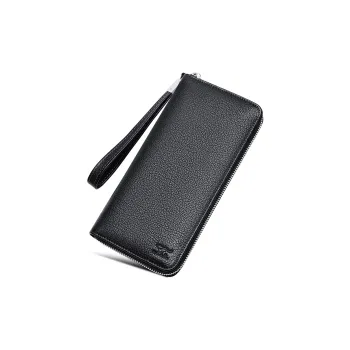 SEPTWOLVES Top Grain Cow Leather Passport Holder Regular Unisex Black